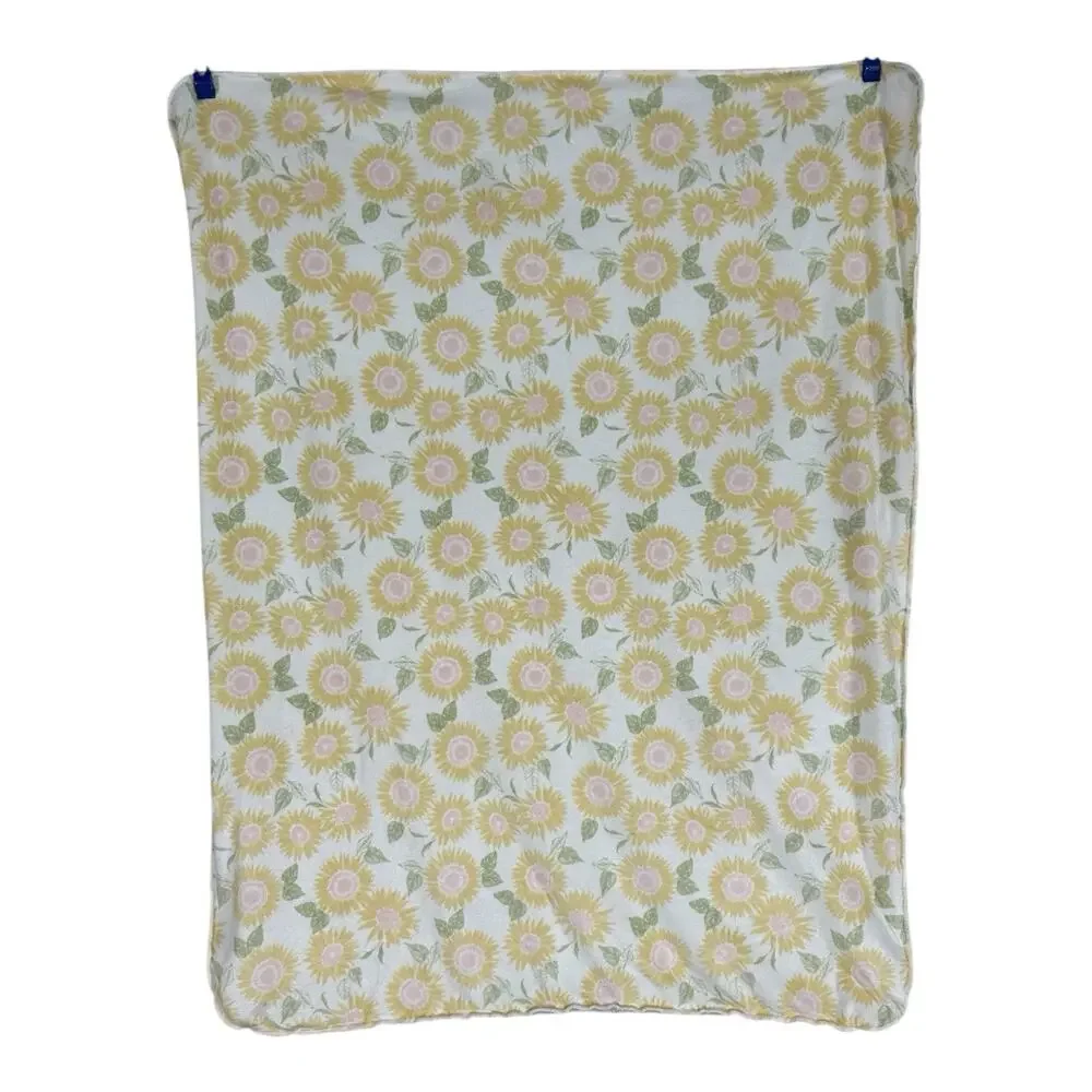 Chick Pea Yellow Floral Sunflower Baby Blanket Sherpa